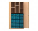Flexeo Schrank, 30 kleine Boxen, 6 Fächer, 2 Türen  (Zoom)