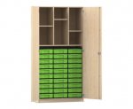 Flexeo Schrank, 30 kleine Boxen, 6 Fächer, 2 Türen  (Zoom)