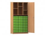 Flexeo Schrank, 30 kleine Boxen, 6 Fächer, 2 Türen  (Zoom)