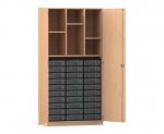 Flexeo Schrank, 30 kleine Boxen, 6 Fächer, 2 Türen  (Zoom)