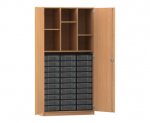 Flexeo Schrank, 30 kleine Boxen, 6 Fächer, 2 Türen  (Zoom)