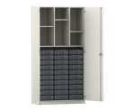 Flexeo Schrank, 30 kleine Boxen, 6 Fächer, 2 Türen  (Zoom)