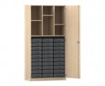 Flexeo Schrank, 30 kleine Boxen, 6 Fächer, 2 Türen  (Zoom)