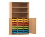 Flexeo Schrank PRO, 3 Reihen, 24 Boxen Gr. S, 3 Fächer, 2 Halbtüren  (Zoom)