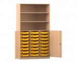 Flexeo Schrank PRO, 3 Reihen, 24 Boxen Gr. S, 3 Fächer, 2 Halbtüren  (Zoom)