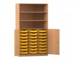 Flexeo Schrank PRO, 3 Reihen, 24 Boxen Gr. S, 3 Fächer, 2 Halbtüren  (Zoom)