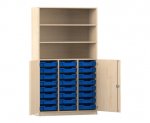 Flexeo Schrank PRO, 3 Reihen, 24 Boxen Gr. S, 3 Fächer, 2 Halbtüren  (Zoom)