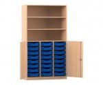 Flexeo Schrank PRO, 3 Reihen, 24 Boxen Gr. S, 3 Fächer, 2 Halbtüren  (Zoom)