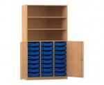 Flexeo Schrank PRO, 3 Reihen, 24 Boxen Gr. S, 3 Fächer, 2 Halbtüren  (Zoom)