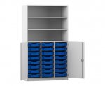 Flexeo Schrank PRO, 3 Reihen, 24 Boxen Gr. S, 3 Fächer, 2 Halbtüren  (Zoom)