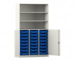 Flexeo Schrank PRO, 3 Reihen, 24 Boxen Gr. S, 3 Fächer, 2 Halbtüren  (Zoom)