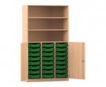 Flexeo Schrank PRO, 3 Reihen, 24 Boxen Gr. S, 3 Fächer, 2 Halbtüren  (Zoom)
