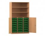 Flexeo Schrank PRO, 3 Reihen, 24 Boxen Gr. S, 3 Fächer, 2 Halbtüren  (Zoom)