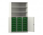 Flexeo Schrank PRO, 3 Reihen, 24 Boxen Gr. S, 3 Fächer, 2 Halbtüren  (Zoom)