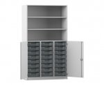 Flexeo Schrank PRO, 3 Reihen, 24 Boxen Gr. S, 3 Fächer, 2 Halbtüren  (Zoom)