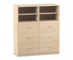 Flexeo Schrank, 6 Hngeregister, 4 Fcher, Mittelwand, Breite 126,4 cm
