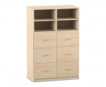 Flexeo Schrank, 6 Hngeregister, 4 Fcher, Mittelwand, Breite 94,4 cm