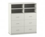 Flexeo Schrank, 6 große Schubladen, 4 Fächer, Mittelwand, Breite 126,4 cm  (Zoom)