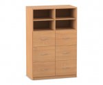 Flexeo Schrank, 6 große Schubladen, 4 Fächer, Mittelwand, Breite 94,4 cm  (Zoom)
