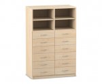 Flexeo Schrank, 12 kleine Schubladen, 4 Fcher, Mittelwand, Breite 94,4 cm