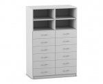 Flexeo Schrank, 12 kleine Schubladen, 4 Fächer, Mittelwand, Breite 94,4 cm  (Zoom)