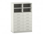 Flexeo Schrank, 12 kleine Schubladen, 4 Fächer, Mittelwand, Breite 94,4 cm  (Zoom)