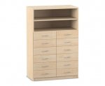 Flexeo Schrank, 12 kleine Schubladen, 2 Fcher