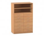 Flexeo Schrank, 12 kleine Schubladen, 2 Fächer  (Zoom)