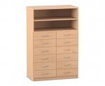Flexeo Schrank, 12 kleine Schubladen, 2 Fächer  (Zoom)