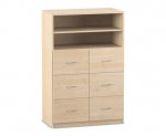 Flexeo Schrank, 6 groe Schubladen, 2 Fcher