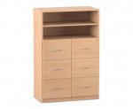 Flexeo Schrank, 6 große Schubladen, 2 Fächer  (Zoom)
