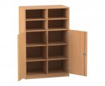 Flexeo Schrank, 10 Fächer, Mittelwand, 2 Halbtüren, Breite 94,4 cm  (Zoom)