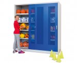 Betzold Ballschrank aus Stahl mit Schiebetren