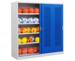 Betzold Ballschrank aus Stahl mit Schiebetüren  (Zoom)