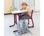 Betzold Einer-Schülertisch, C-Fuß, mit Drahtkorbablage 4877 (Zoom)