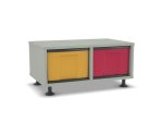 Flexeo Regal, 2 Reihen, 2 große Boxen, Mittelwand  (Zoom)