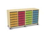 Flexeo Regal, 4 Reihen, 24 kleine Boxen, Mittelwand 4091 (Zoom)