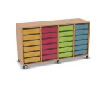 Flexeo Regal, 4 Reihen, 24 kleine Boxen, Mittelwand 4091 (Zoom)