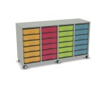 Flexeo Regal, 4 Reihen, 24 kleine Boxen, Mittelwand 4091 (Zoom)