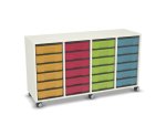 Flexeo Regal, 4 Reihen, 24 kleine Boxen, Mittelwand 4091 (Zoom)