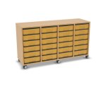Flexeo Regal, 4 Reihen, 24 kleine Boxen, Mittelwand 4093 (Zoom)