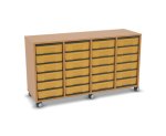 Flexeo Regal, 4 Reihen, 24 kleine Boxen, Mittelwand 4093 (Zoom)