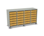 Flexeo Regal, 4 Reihen, 24 kleine Boxen, Mittelwand 4093 (Zoom)