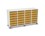 Flexeo Regal, 4 Reihen, 24 kleine Boxen, Mittelwand 4093 (Zoom)