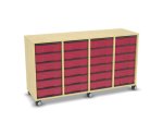 Flexeo Regal, 4 Reihen, 24 kleine Boxen, Mittelwand 4092 (Zoom)