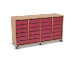 Flexeo Regal, 4 Reihen, 24 kleine Boxen, Mittelwand 4092 (Zoom)