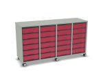 Flexeo Regal, 4 Reihen, 24 kleine Boxen, Mittelwand 4092 (Zoom)