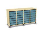 Flexeo Regal, 4 Reihen, 24 kleine Boxen, Mittelwand 4095 (Zoom)