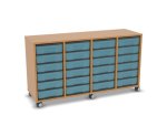 Flexeo Regal, 4 Reihen, 24 kleine Boxen, Mittelwand 4095 (Zoom)