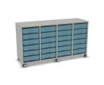 Flexeo Regal, 4 Reihen, 24 kleine Boxen, Mittelwand 4095 (Zoom)